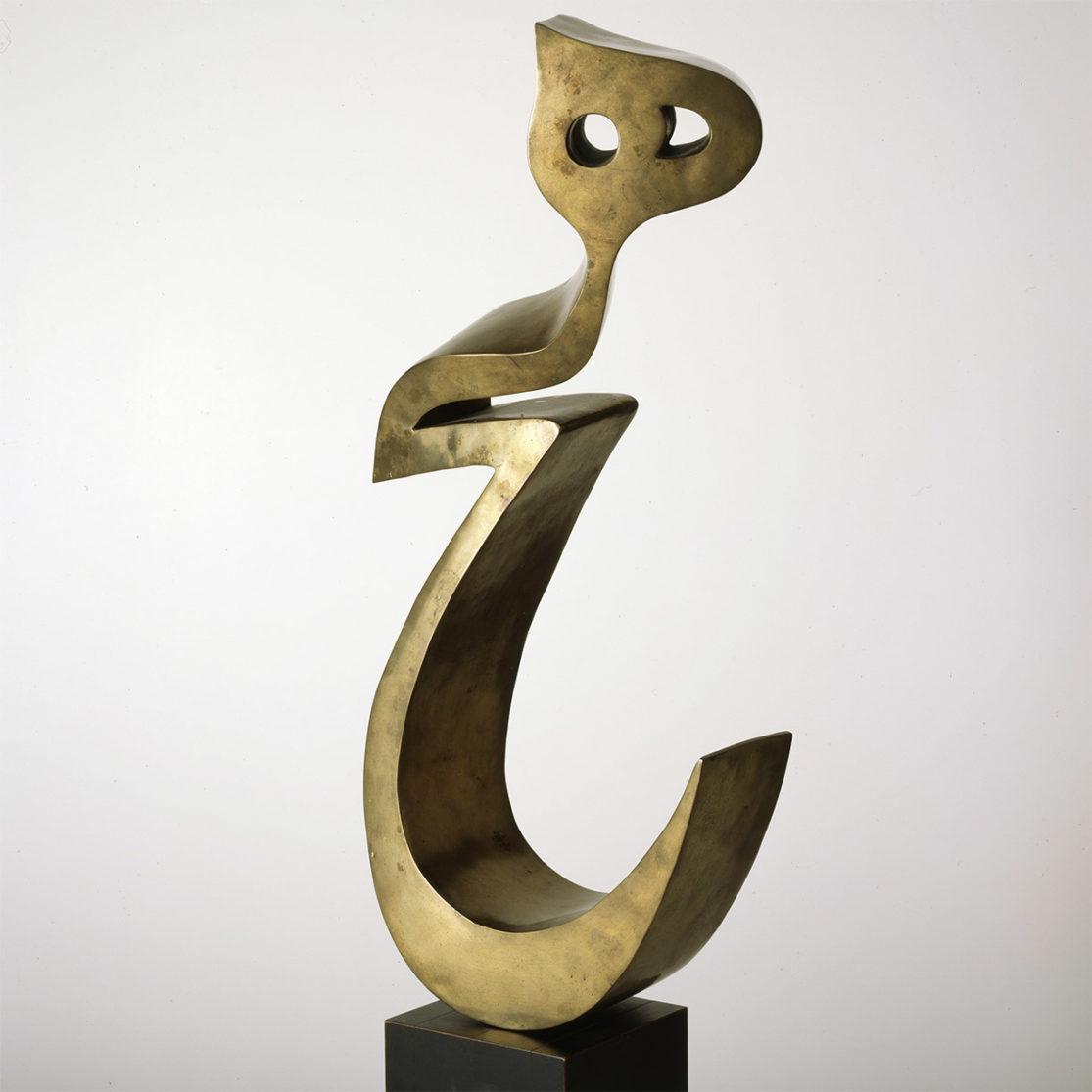 Parviz Tanavoli's signature work "heech" ("nothing") was featured in Iran's royal palace (Tara Gallery).